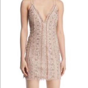 Aidan Mattox Blush Beaded Sequin Cocktail dress
